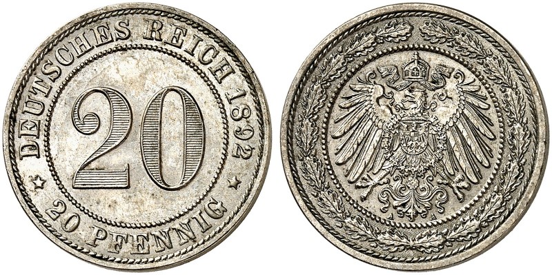 J. 14, EPA 42 
20 Pfennig 1892 A. f. St