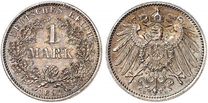 J. 17, EPA 56 
1 Mark 1892 E. in dieser Erhaltung sehr selten ! schöne Patina, ...