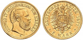 HESSEN. Ludwig IV., 1877-1892. J. 218, EPA 5/81 
5 Mark 1877. vz