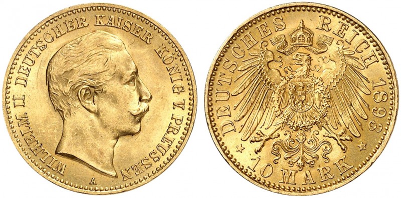 PREUSSEN. J. 251, EPA 10/41 
10 Mark 1893. winz. Kr., f. St