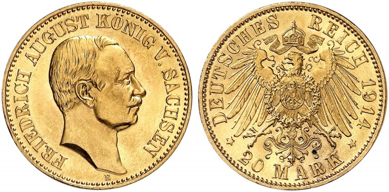 SACHSEN. J. 268, EPA 20/45 
20 Mark 1914. f. St