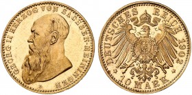 SACHSEN - MEININGEN. Georg II., 1866-1914. J. 280, EPA 10/50 
10 Mark 1902. EA, vz - St
