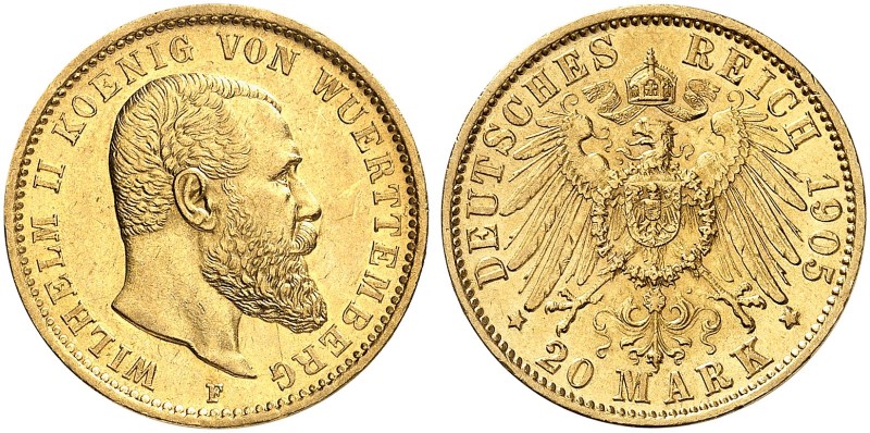 WÜRTTEMBERG. J. 294, EPA 10/54 
20 Mark 1905. vz