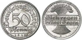 ERSATZ - UND INFLATIONSMÜNZEN 1919 - 1923. J. 301, EPA 48 
50 Pfennig 1919 D. winz. Kr., PP