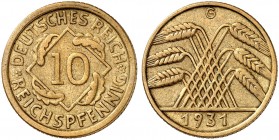 KURS - UND GEDENKMÜNZEN. J. 317, EPA 33 
10 Reichspfennig 1931 G. R ! ss