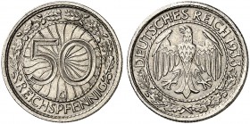 KURS - UND GEDENKMÜNZEN. J. 324, EPA 51 
50 Reichspfennig 1933 G. R ! vz
