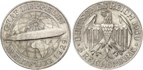 KURS - UND GEDENKMÜNZEN. J. 343, EPA 5/68 
5 RM 1930 F, Zeppelin. vz - St