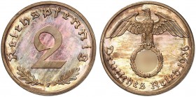 J. 362, EPA 15 
2 Reichspfennig 1936 F. in dieser Erhaltung sehr selten ! PP