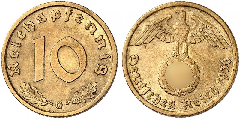 J. 364, EPA 34 
10 Reichspfennig 1936 G. R ! vz