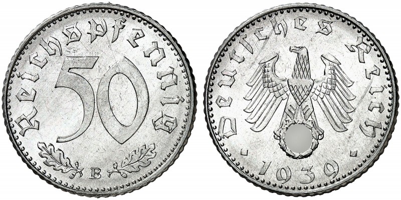 J. 372, EPA 54 
50 Reichspfennig 1939 B. winz. Kr., St