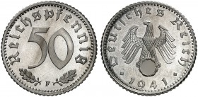 J. 372, EPA 54 
50 Reichspfennig 1941 F. in dieser Erhaltung sehr selten ! PP