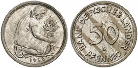 J. 379 
50 Pfennig 1950 G, EPA 5. min. fleckig, vz