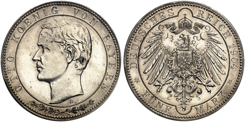 BAYERN. Otto II., 1886-1913. zu J. 46, Schaaf 46 / G 1, Slg. Beckenb. 3233 
5 M...