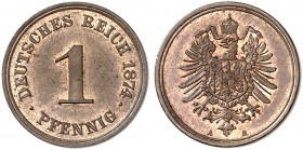 J. 1, EPA 1 
1 Pfennig 1874 A. f, St