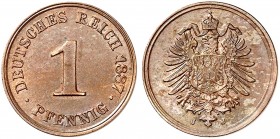 J. 1, EPA 1 
1 Pfennig 1887 J. schöne Kupferpatina, f. St