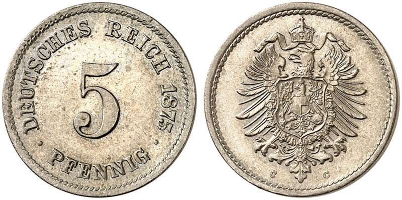 J. 3, EPA 17 
5 Pfennig 1875 C. f. St