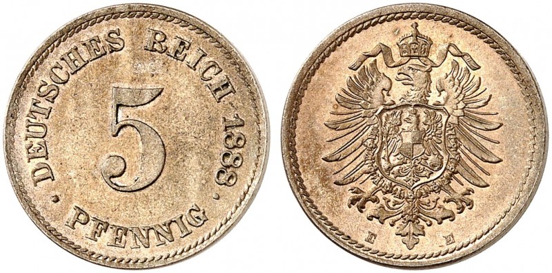 J. 3, EPA 17 
5 Pfennig 1888 E. f. St