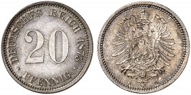 J. 5, EPA 40 
20 Pfennig 1873 A. schöne Patina, St