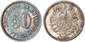 J. 7, EPA 44 
50 Pfennig 1875 C. schöne Patina, St