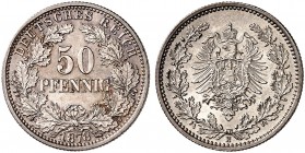 J. 8, EPA 45 
50 Pfennig 1878 E. RR ! f. St