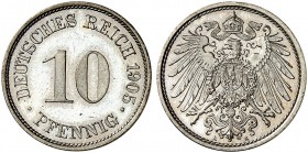 J. 13, EPA 28 
10 Pfennig 1905 A. winz. Kr., PP