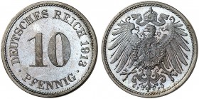 J. 13, EPA 28 
10 Pfennig 1913 F. PP