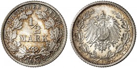 J. 16, EPA 47 
1/2 Mark 1909 F. schöne Patina, St