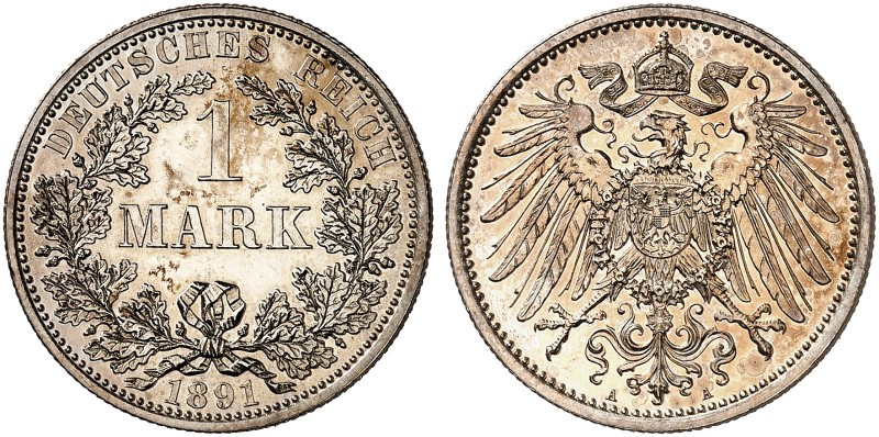 J. 17, EPA 56 
1 Mark 1891 A. winz. Haarlinien, PP