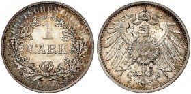 J. 17, EPA 56 
1 Mark 1898 A. schöne Patina, f. St