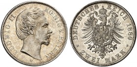 BAYERN. Ludwig II., 1864-1886. J. 41, EPA 2/11 
2 Mark 1880. EA, kl. Kr., f. St