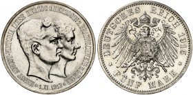 BRAUNSCHWEIG. Ernst August, 1913-1918, mit Victoria Luise. J. 58, EPA 5/18 
5 Mark 1915, mit LÜNEBURG. kl. Kr., f. St