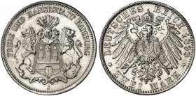 HAMBURG. J. 63, EPA 2/18 
2 Mark 1899. winz. Kr., f. St