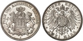 HAMBURG. J. 63, EPA 2/18 
2 Mark 1911. winz. Haarlinien, PP