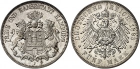 HAMBURG. J. 65, EPA 5/21 
5 Mark 1893. vz - St