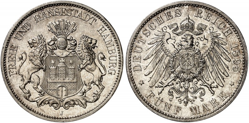 HAMBURG. J. 65, EPA 5/21 
5 Mark 1895. f. St aus PP