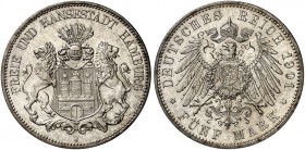 HAMBURG. J. 65, EPA 5/21 
5 Mark 1901. winz. Kr., f. St