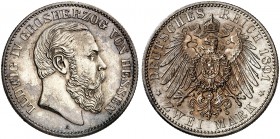 HESSEN. Ludwig IV., 1877-1892. J. 70, EPA 2/21 
2 Mark 1891. kl. Kr., vz - St