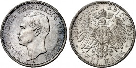 HESSEN. Ernst Ludwig, 1892-1918. J. 72, EPA 2/22 
2 Mark 1895. kl. Kr., f. St