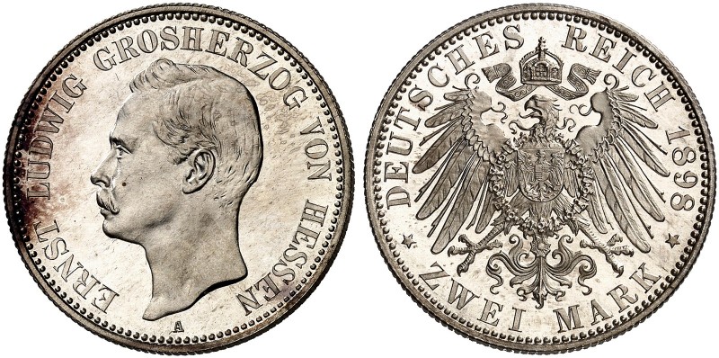 HESSEN. Ernst Ludwig, 1892-1918. J. 72, EPA 2/22 
2 Mark 1898. PP
