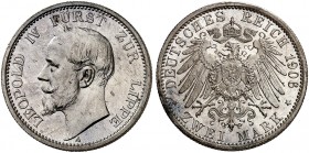LIPPE. Leopold IV., 1904-1918. J. 78, EPA 2/24 
2 Mark 1906. winz. Kr., f. St