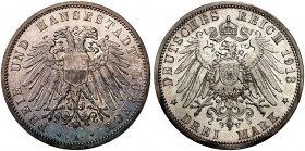LÜBECK. J. 82, EPA 3/15 
3 Mark 1913. schöne Patina, f. St