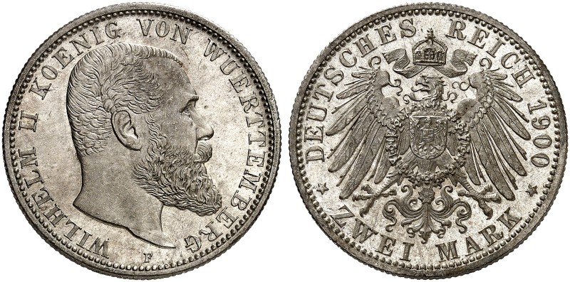 WÜRTTEMBERG. Wilhelm II., 1891-1918. J. 174, EPA 2/74 
2 Mark 1900. winz. Kr., ...