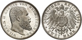 WÜRTTEMBERG. Wilhelm II., 1891-1918. J. 174, EPA 2/74 
2 Mark 1901. f. St