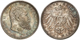 WÜRTTEMBERG. Wilhelm II., 1891-1918. J. 174, EPA 2/74 
2 Mark 1902. schöne Patina, f. St