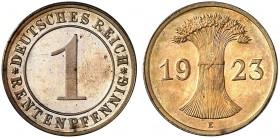 KURS - UND GEDENKMÜNZEN. J. 306, EPA 4 
1 Rentenpfennig 1923 E. PP