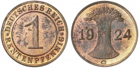 KURS - UND GEDENKMÜNZEN. J. 306, EPA 4 
1 Rentenpfennig 1924 G. PP