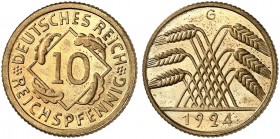 KURS - UND GEDENKMÜNZEN. J. 317, EPA 33 
10 Reichspfennig 1924 G. PP