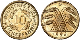 KURS - UND GEDENKMÜNZEN. J. 317, EPA 33 
10 Reichspfennig 1926 G. RR ! PP