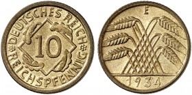 KURS - UND GEDENKMÜNZEN. J. 317, EPA 33 
10 Reichspfennig 1934 E. R ! vz - St