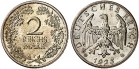 KURS - UND GEDENKMÜNZEN. J. 320, EPA 2/75 
2 RM 1925 F. f. St